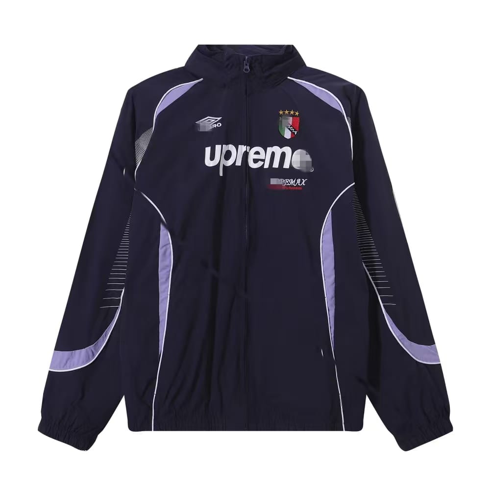Contrast Stripe Racing Jacket – Black/White